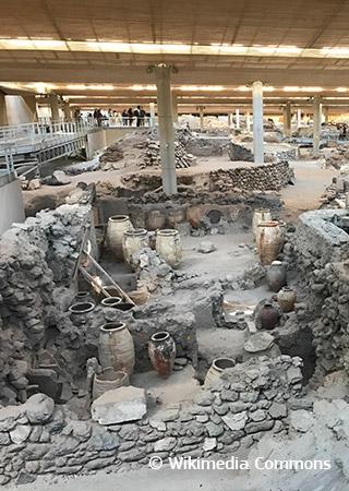 Excavations of the Minoan town of Akrotiri