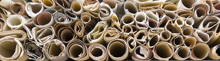 Rolls of paper constructed from hemp fibre