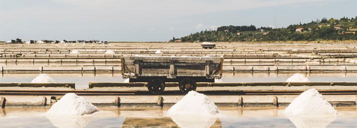 The salt is raked into conical piles each day. © pepe_nero