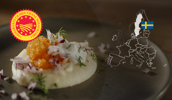 Kalix Löjrom PDO on creamy mashed potatoes