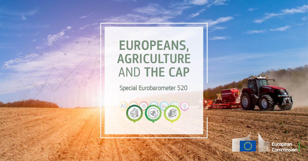 Graphic saying 'Europeans, agriculture and the CAP - Special Eurobarometer 520'